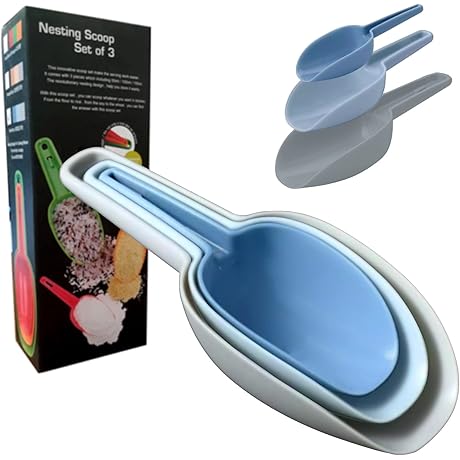 Flour Scoop Set of 3, Scoopers for Canisters, Ice Scoop Popcorn Scoop