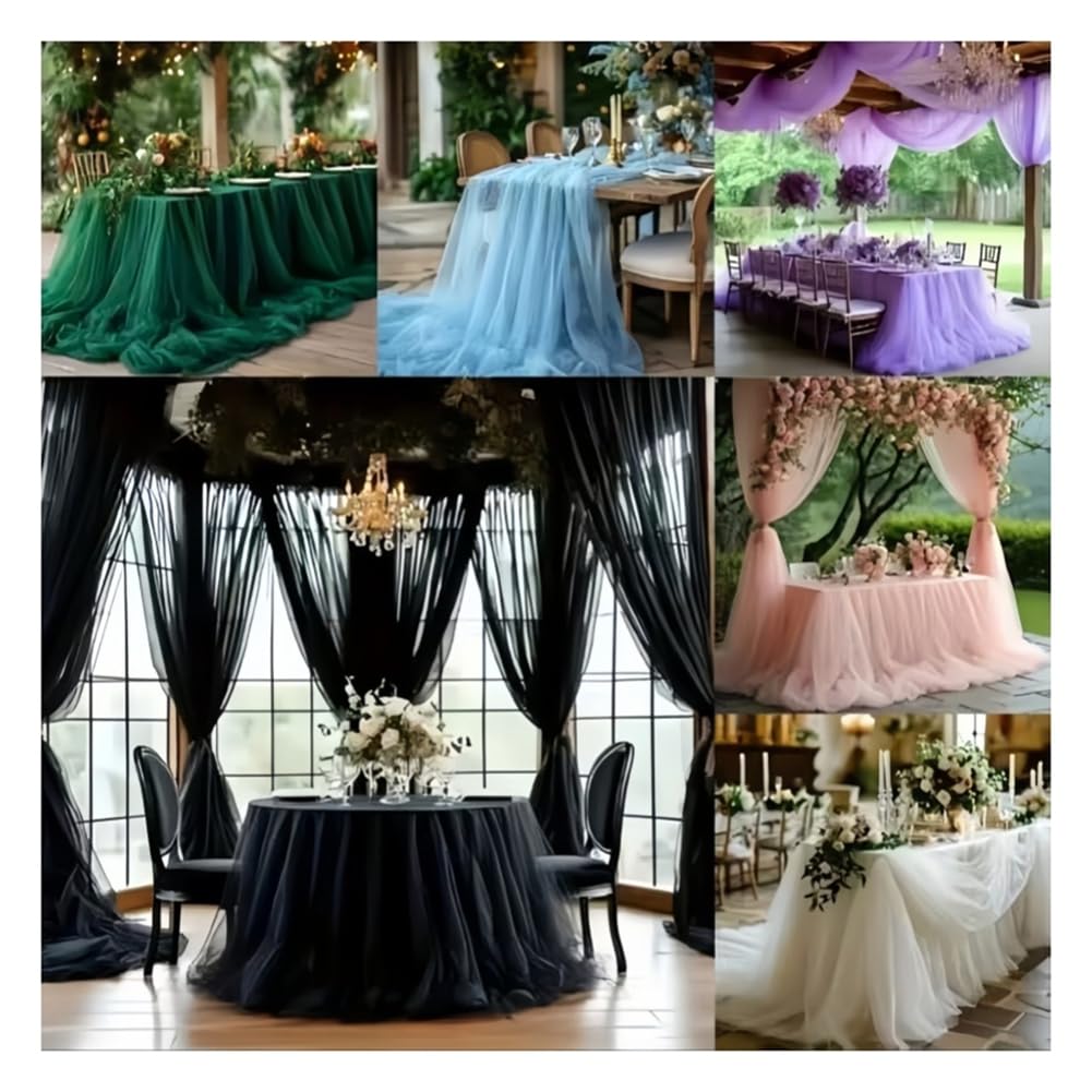 Tüllstoff Hochzeit Tüll Stoffe Hochzeitsbogen Deko Weicher Organza Dekostoff Netzstoff zum Nähen Drapierstoff für Vorhang Torbogen Tischdeko Party Kleid Tüllrock Weiß 75cmx50m