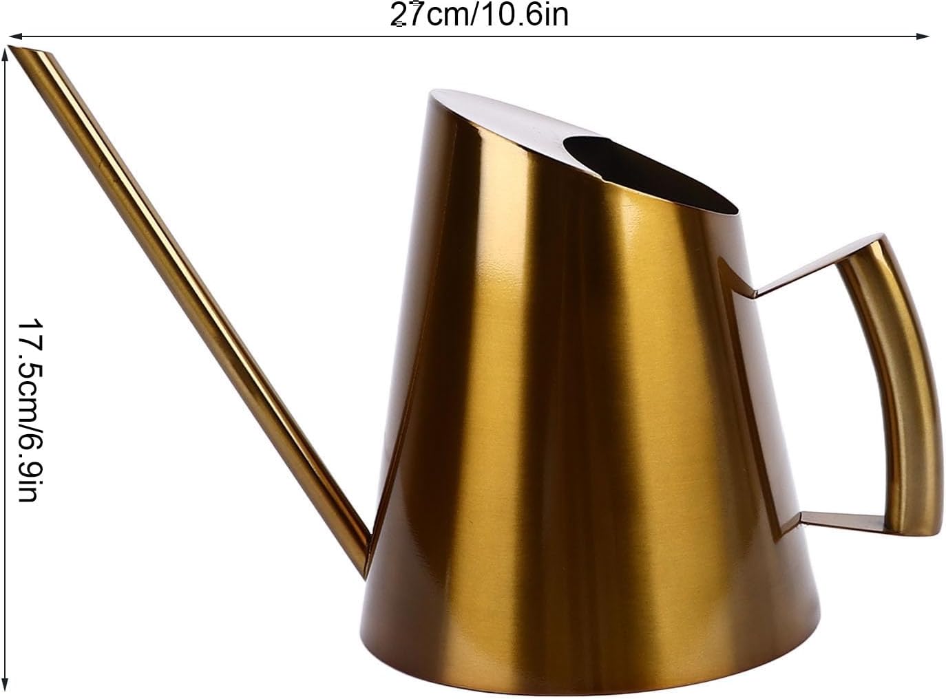 Stainless Steel Watering Can Vintage Nordic Style Long Spout Water Can for Succulent Bonsai Garden Flower 1.5L Capacity Gold