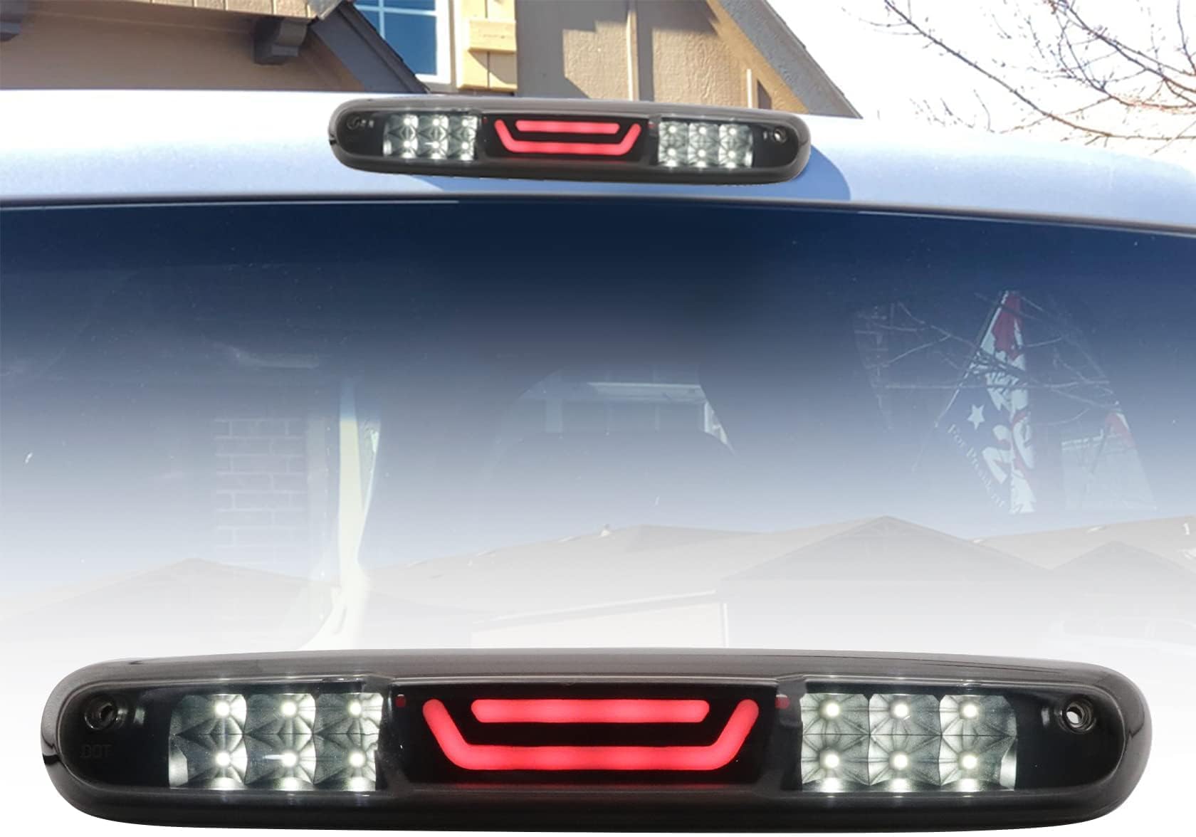 FZJDSD LED 3rd Third Brake Light Lamp Compatible with Chevy Silverado GMC Sierra 1500 2500 3500 2007 2008 2009 2010 2011 2012 2013 Replace 25890530