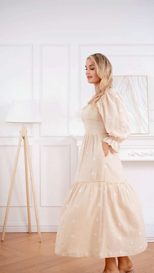 正規品　andmary Lady like long dress beige ANDMARY】Lady like ribbon dress