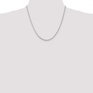 Amazon.com: Shirin Diamond Center Sterling Silver 2.5mm Box Chain
