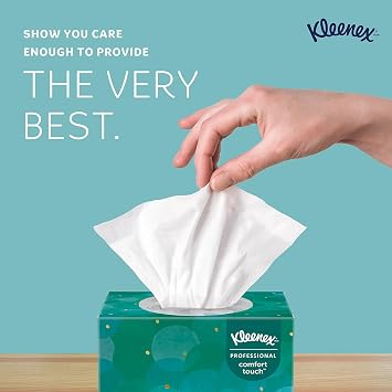 Kleenex White Facial Tissue, 2-Ply, Pop-Up Box, 90 Sheets/Box (Pack of 1)