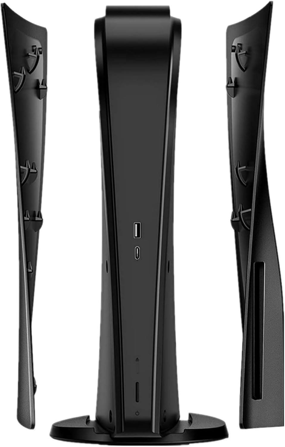 Cover Plates for 2020 PS5 Disc Edition, KANNGENN Replacement Shell Faceplate Panel Accessories Compatible with PlayStation 5 Console Skin (Black, Disc 2020)