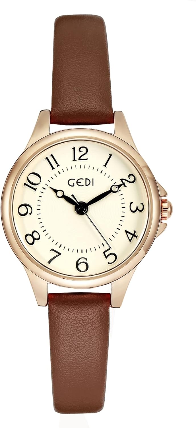 TOOCAT Women Wrist Watch Mini Ultra-Thin Elegant Simple Quartz Watches with Leather Strap 30M Waterproof Analog Watches for Females Students Ladies