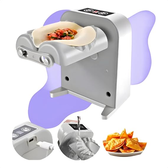 Máquina Elétrica USB Automática para Fechar Pastéis, Guioza e Massas Recheadas, Modeladora Profissional, Cinza