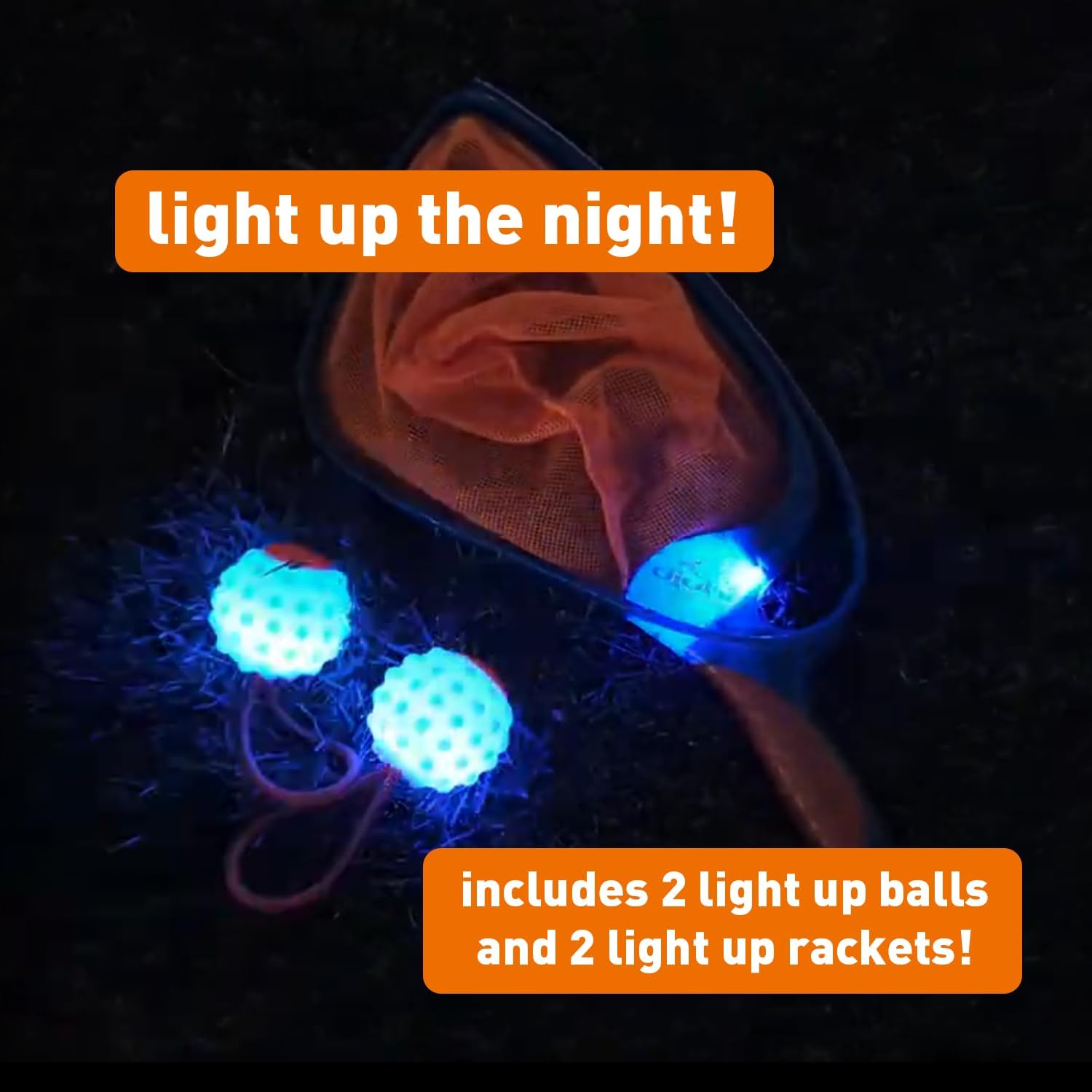 Djubi Slingball, Best Gifts for Kids and Teens All Ages 8 & Up - Slingshot Outdoor Light Up, Lawn, & Tailgating Family Game - Toys Gifts for 8 9 10 11 12 13 Year Old Boys - Night Flight