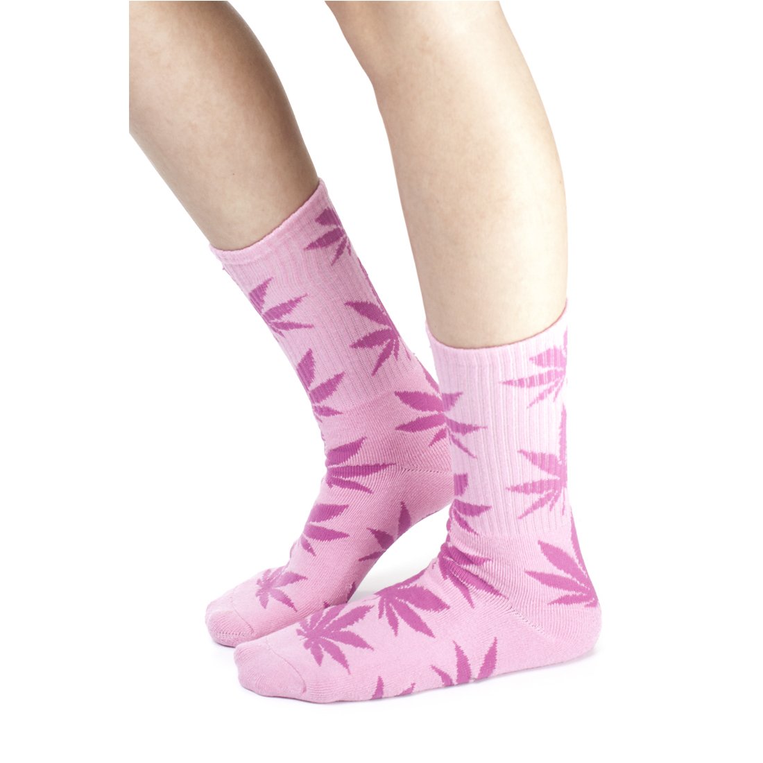 Morefaz Men's Pink Unisex Socks Highlife Ganja Leaf Weed Comfort Calf Hi Wo (Pink) Mfaz Ltd