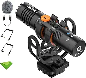 Comica VM10 Pro Microfone Shotgun USB com Controle de Ganho, Monitor, Saída Digital e Analógica, para Câmera, Smartphone, Filmadora DSLR, etc.
