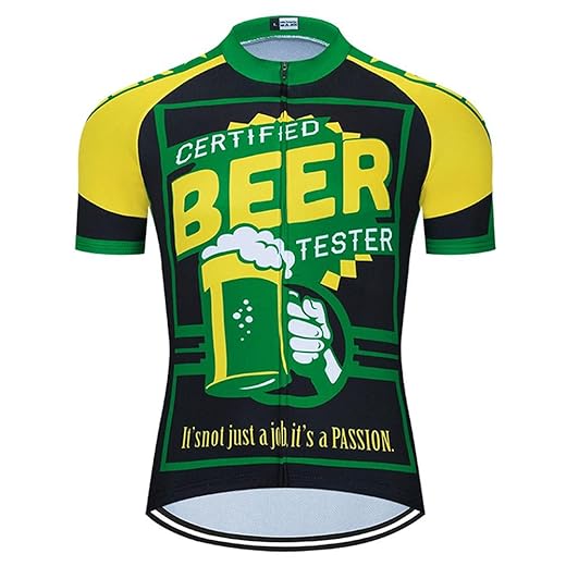 MOXILYN Men Cycling Shirts Mountain Bike Shirts Short Sleeve 3D Beer Cycling Jersey - Funny Bicycle T-Shirt