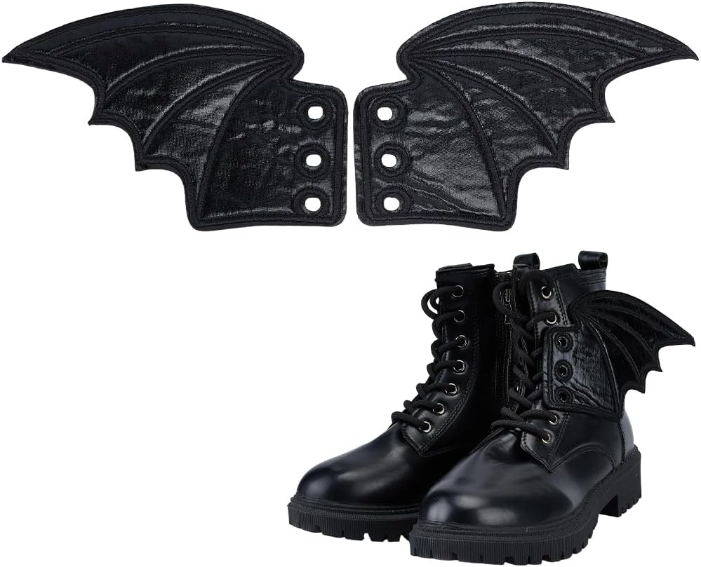 Bat Shoe Wings Halloween Black Shoe Decoration Wings