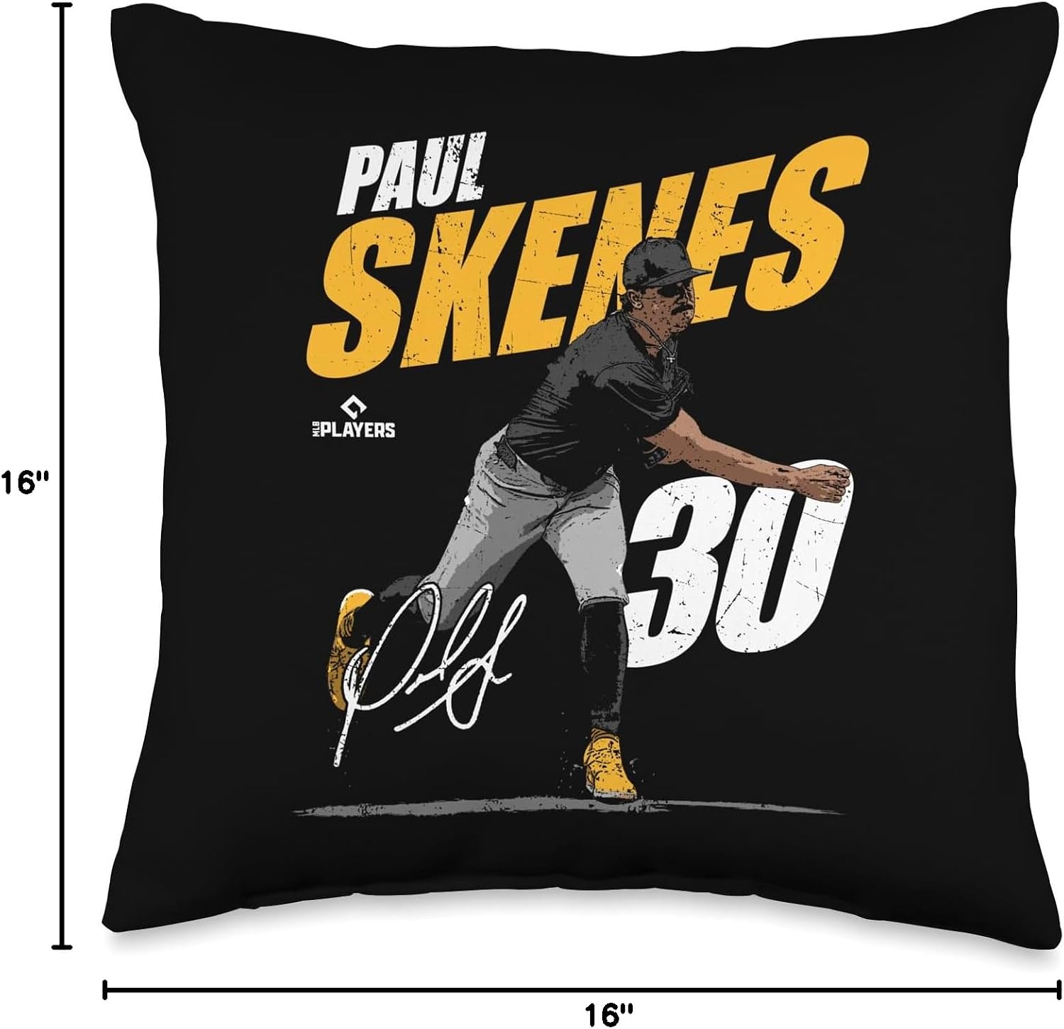 Paul Skenes | Pittsburgh Baseball Players | MLBPSK3001 Throw Pillow
