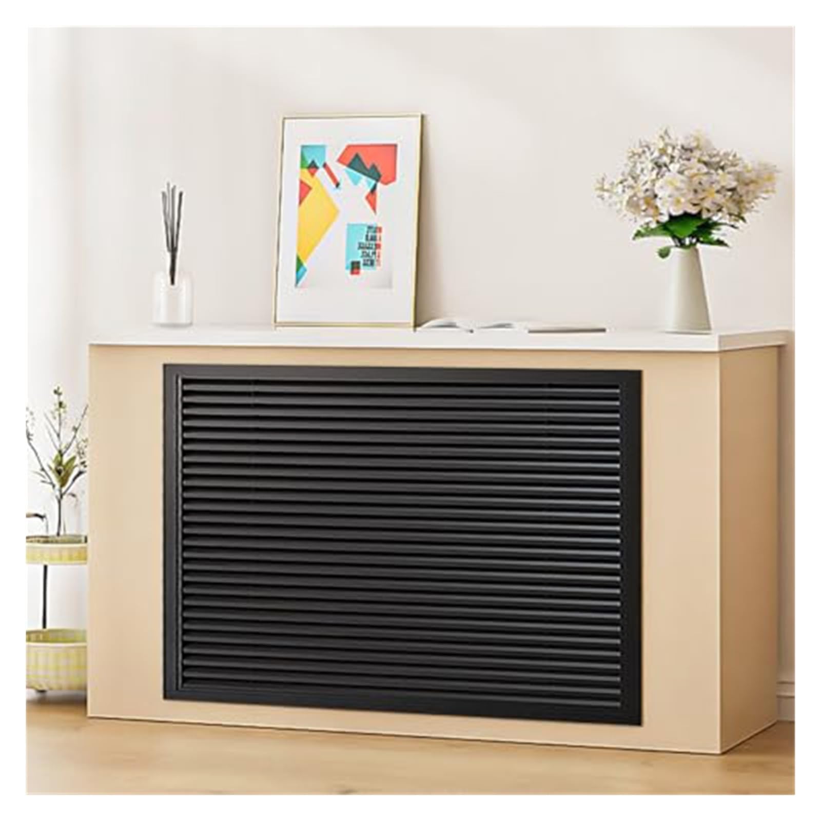 Griglia di Ventilazione a lamelle per pareti Laterali e soffitti, 90x100 cm (36x40 Pollici), Filtro di Ritorno dell'Aria - Soluzione efficiente per l'aspirazione dell'Aria in Ambienti domest