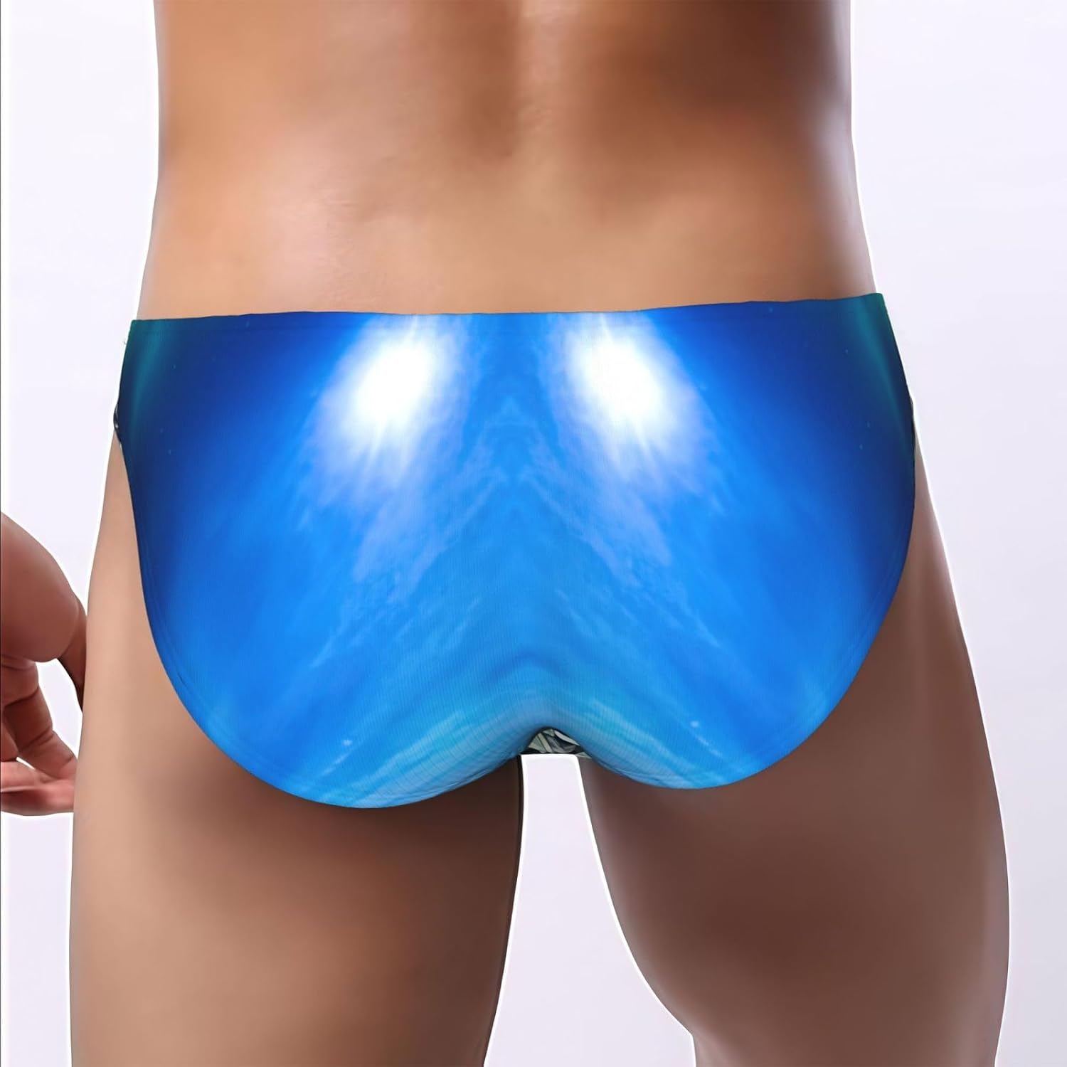 Men's Northern Lights Print Bikini Briefs Breathable Stretchy Micro Bulge Pouch Underwear