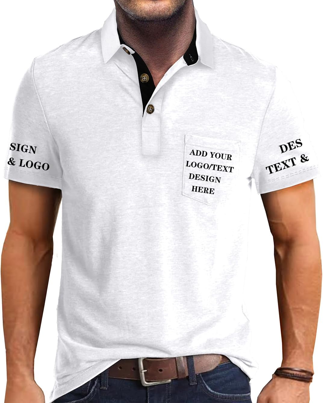 Custom Polo Shirts for Men Casual Short/Long Sleeve Personalized Tee Shirts Customized Golf T Shirt with Pockets