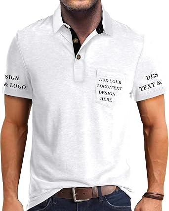 Custom Polo Shirts for Men Casual Short/Long Sleeve Personalized Tee Shirts Customized Golf T Shirt with Pockets