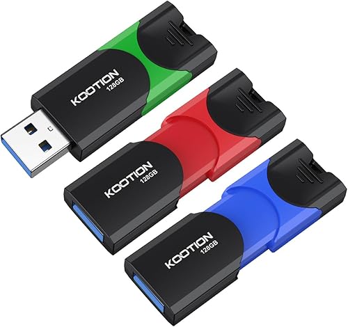 Miniatura 9 de KOOTION Unidad Flash USB 3.0 de 128 GB Unidad Pulgar Retráctil 128G Unidad Zip Ultra Alta Velocidad Memoria USB Unidad Jump Memoria Resistente con