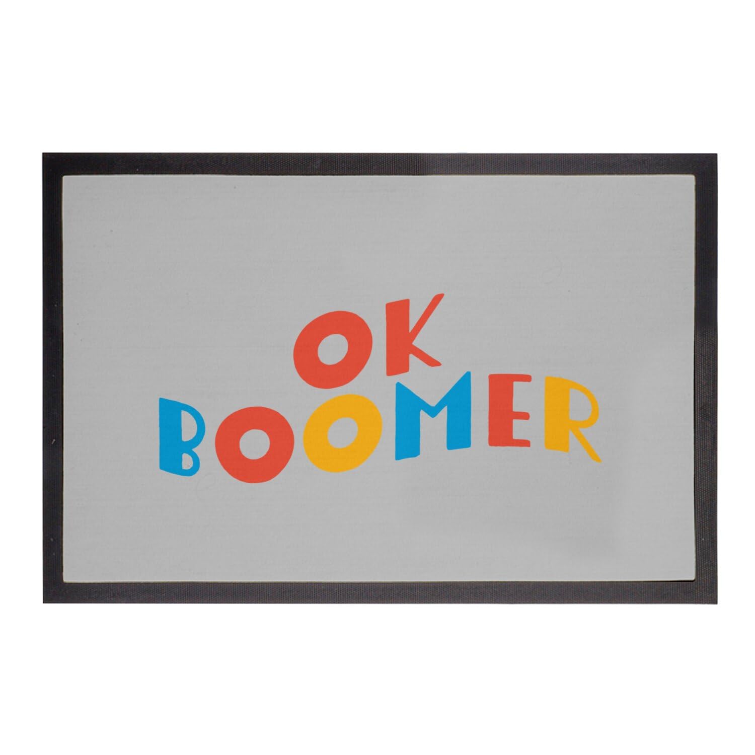 Paillasson gris OK Boomer humour web meme 60x40cm pour entrée