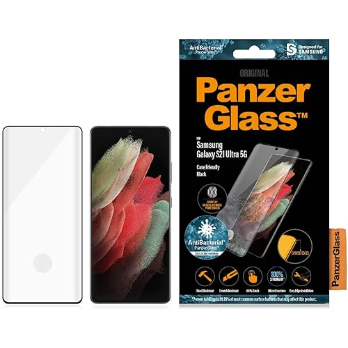 PanzerGlass™ Screen Protector Compatible for Samsung Galaxy S21 w/Fingerprint - Black Case Friendly Protective Glass - Crystal Clear Shatter-Proof Protection for Samsung Galaxy S21