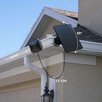 4W Solar Panel for Blink Outdoor Camera(3rd Gen), Solar Charger with Rubber Plug, IP65 Waterproof, 13.12ft Cable