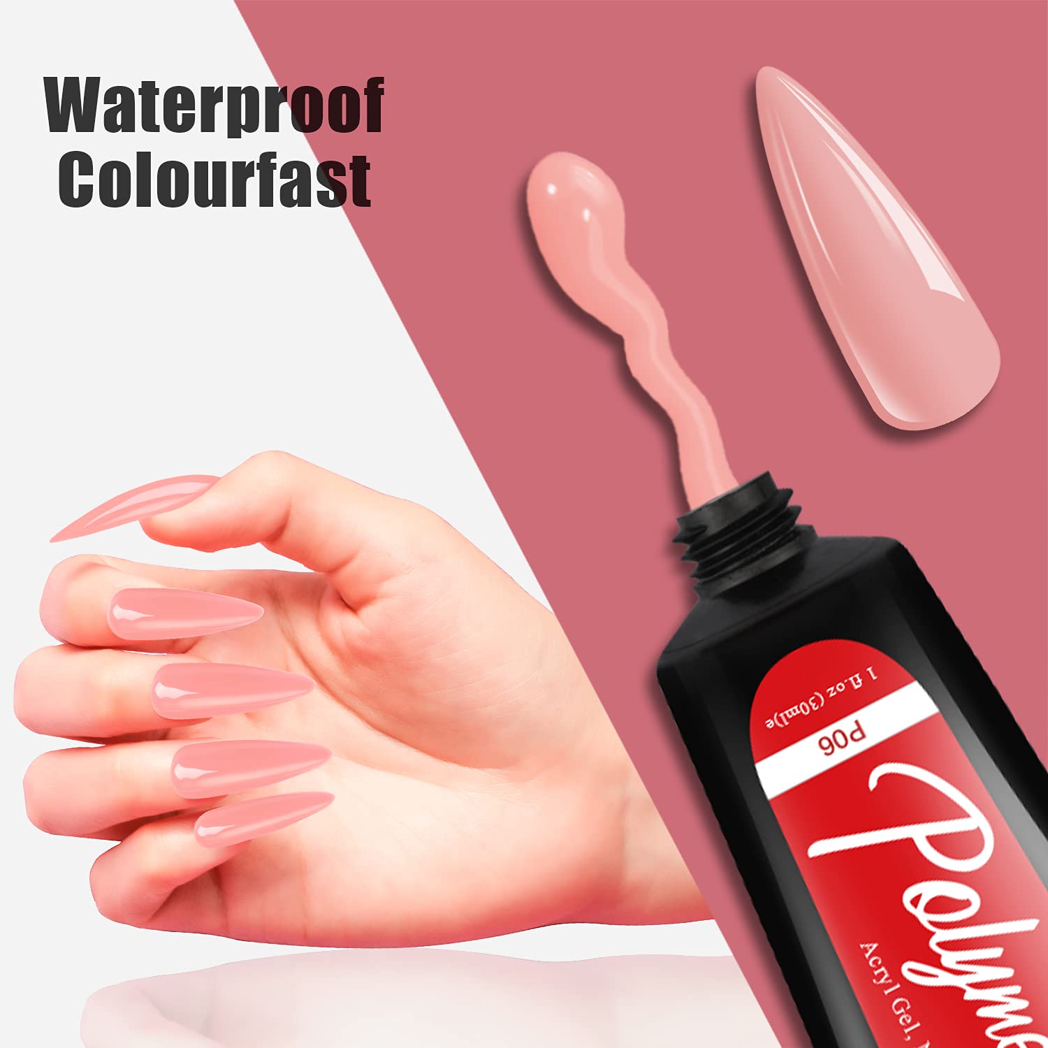 Morovan Poly Nail Gel, Builder Gel for nails 60ml extension Nail Art Design, Nail Extension Gel Nail Enhancement Fake Nail Tips for Home DIY Beginners and Nail Art Lovers Natural Nude Color