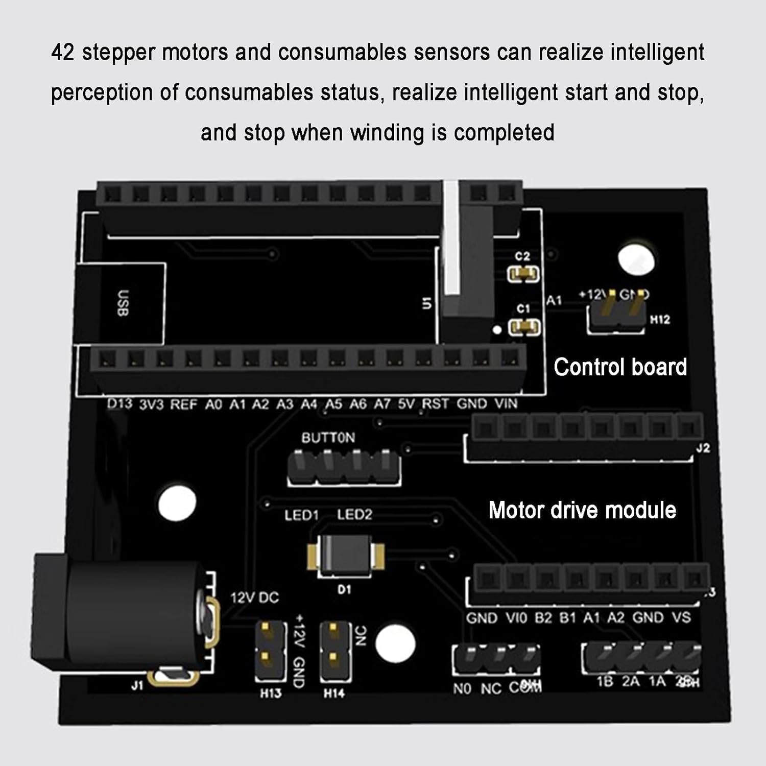 Filament Respooler, Elektrischer Spulenaufwickler mit Smart Start & Stop, verwicklungsfreie Wicklung für PLA/PETG/ABS/TPU/Nylon, passend für 1-kg-Spulen für 3D-Druck