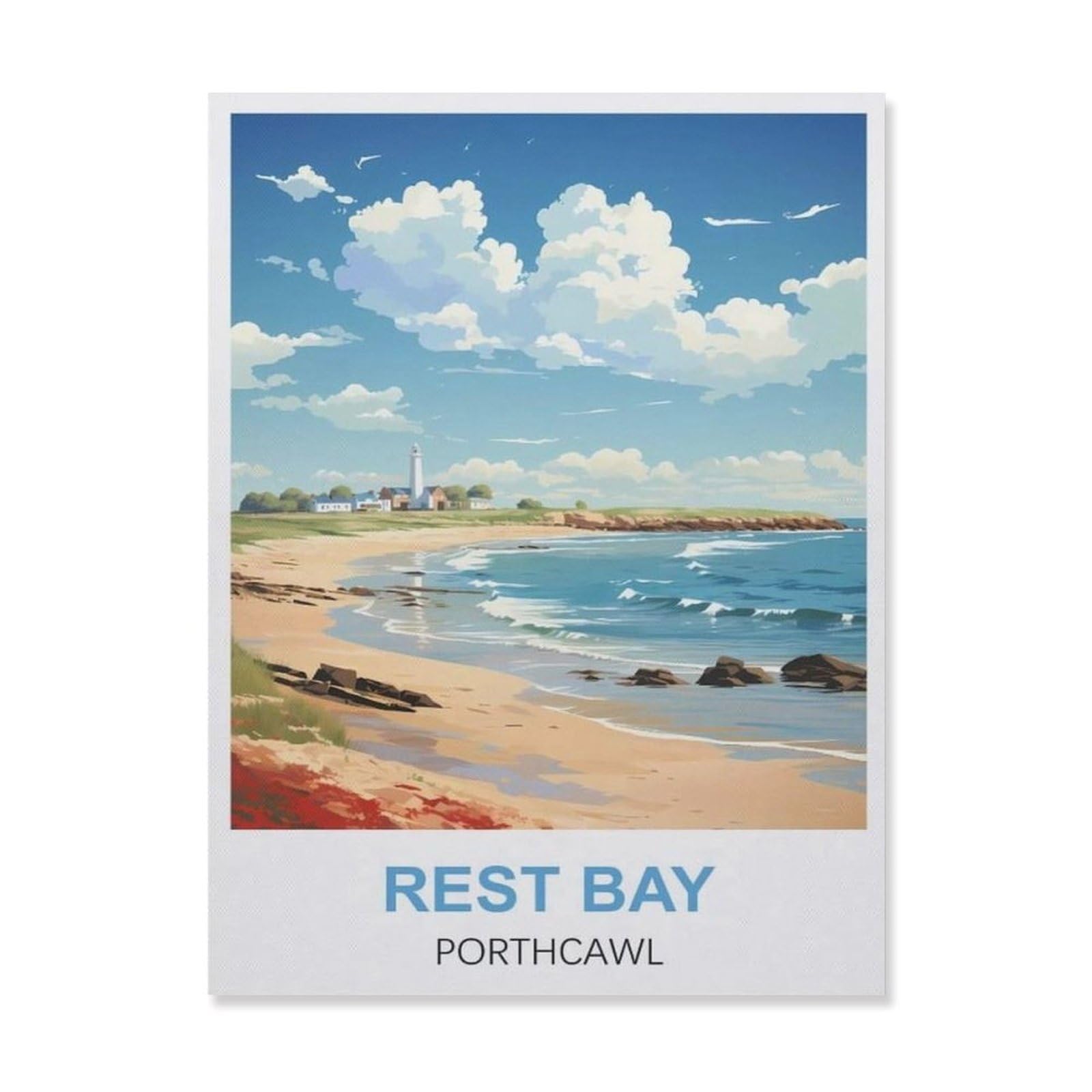 Metal Tin Sign，Rest Bay Porthcawl(30x40cm）