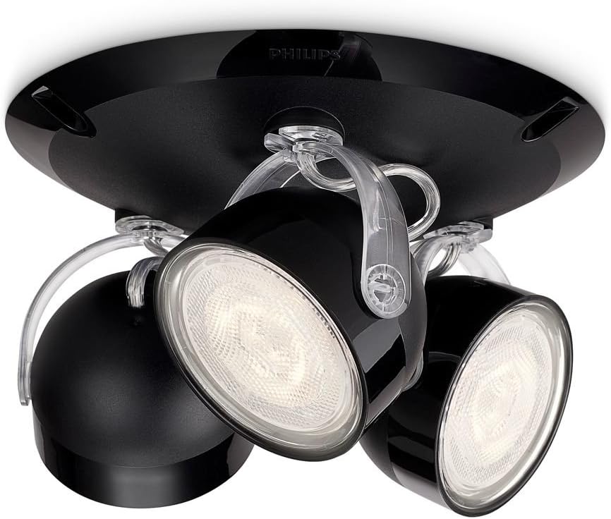 Philips MyLiving Dyna LED Spotlight Ceiling Light 3 Bulbs – Black Black [Energy Class A++]