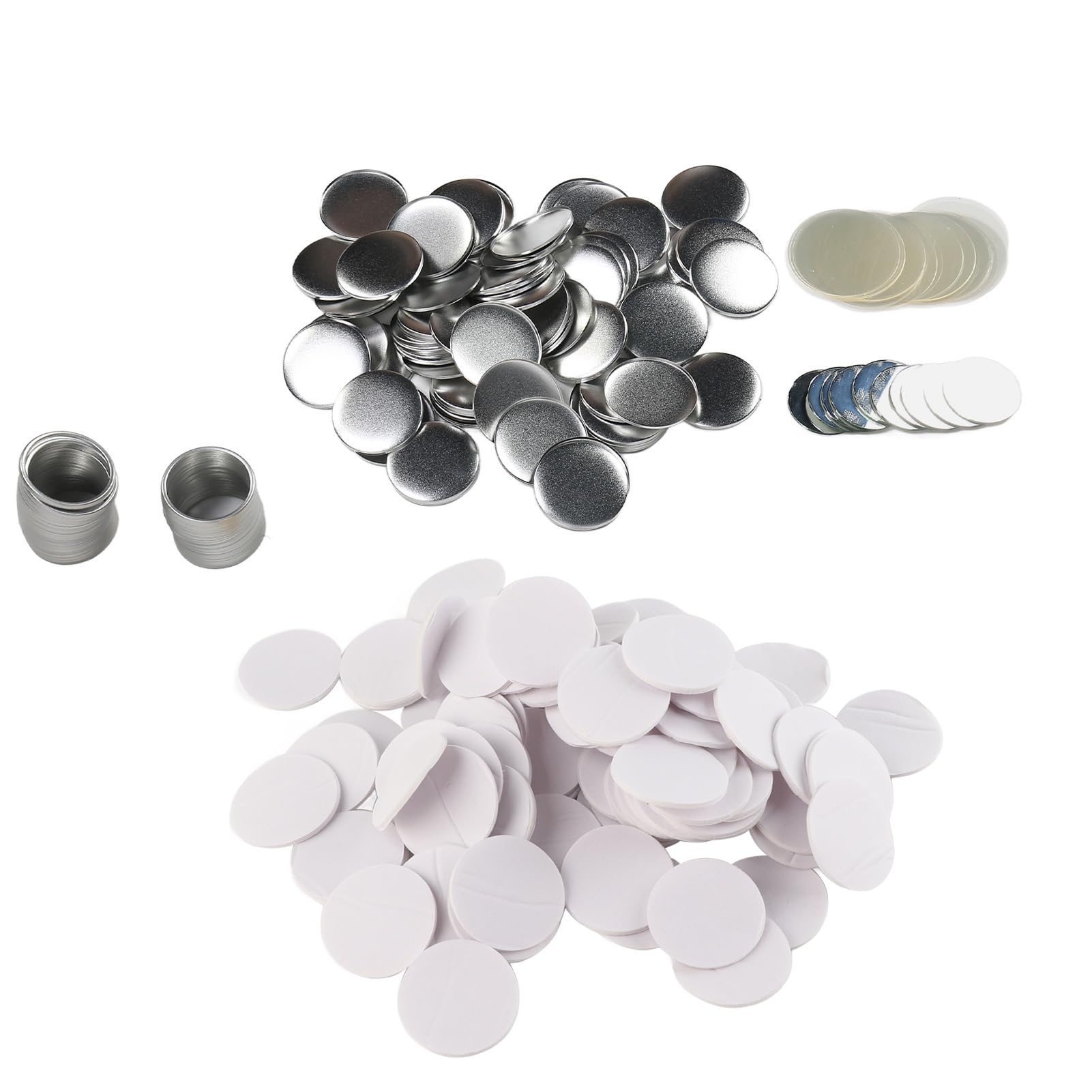 100 Zestawów 58mm Lustrzane Okrągłe Guziki Części DIY Puste, Nierdzewne Blaszane Guziki Akcesoria Do Robienia Dla Rzemieślnika Rzemiosło Guziki Materiały Eksploatacyjne