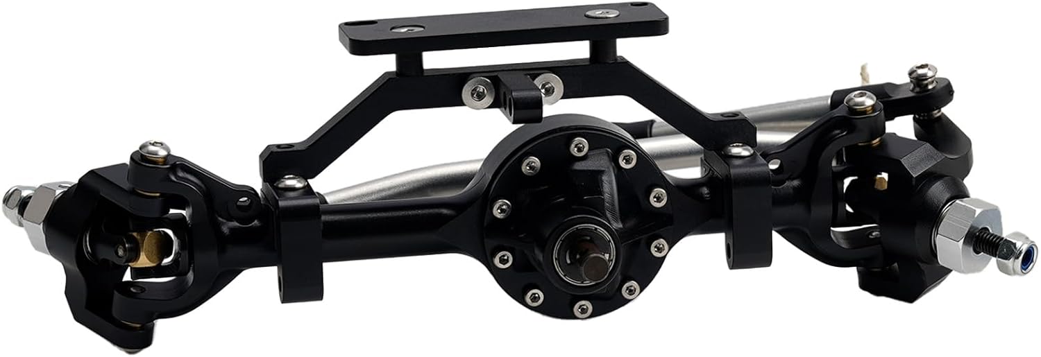 CNC 7075 Aluminum Alloy RC Portal Axles Kit Front and Rear Axles Complete Axles Set Suit for Redcat Gen 7 SCX10 I II III Pro D90 D110 Etc 1/10 RC Crawler Car Upgrade Parts(Black)