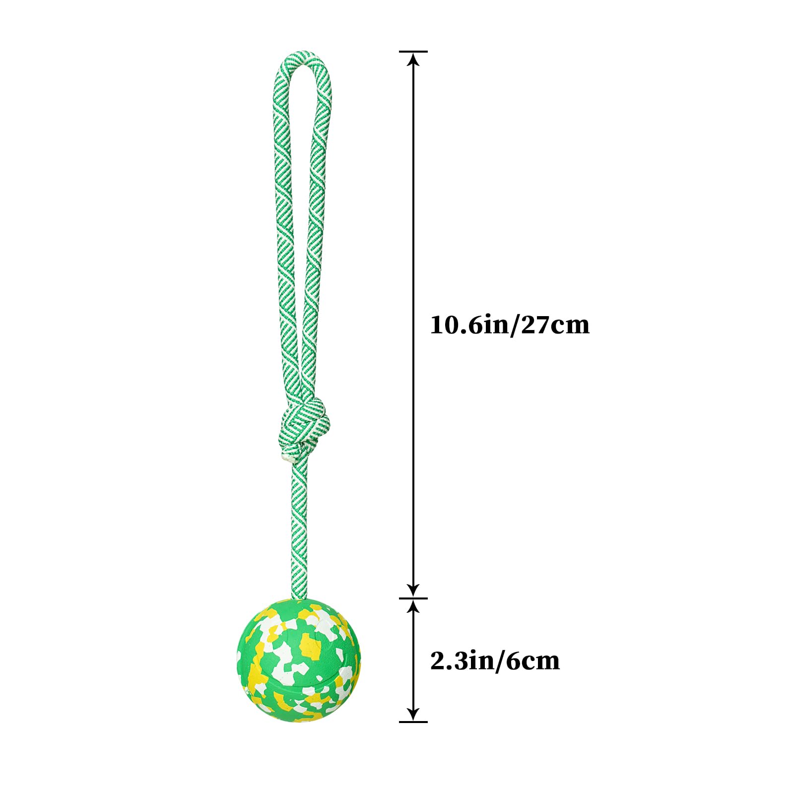 Ray Allen Ball On Rope Toy - Professional Quality Dog Training (Orange w/T-Handle, 3