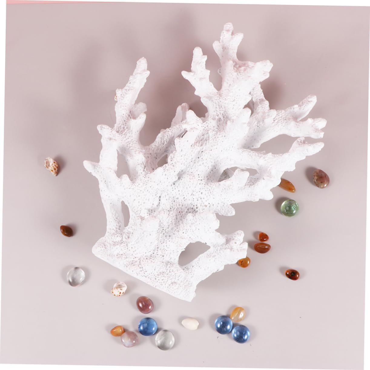 ibasenice Artificial Coral Ornament for Fish Tank Lifelike Resin Coral Decoration White for Freshwater and Aquariums Easy to Clean