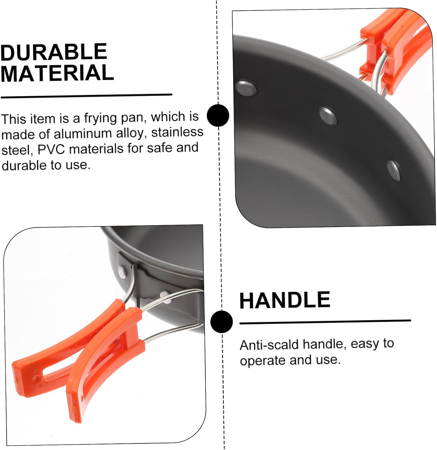 BESTonZON Practical Portable Non-Stick Frying Pan for Outdoor Camping Lightweight Cooking Utensil for Easy Cleanup and Performance Nature