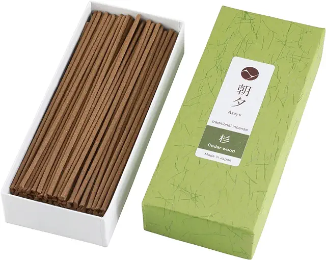 Asayu Japan Cedar Incense Sticks - Traditional Japanese Wood Fragrance for Meditation & Relaxation