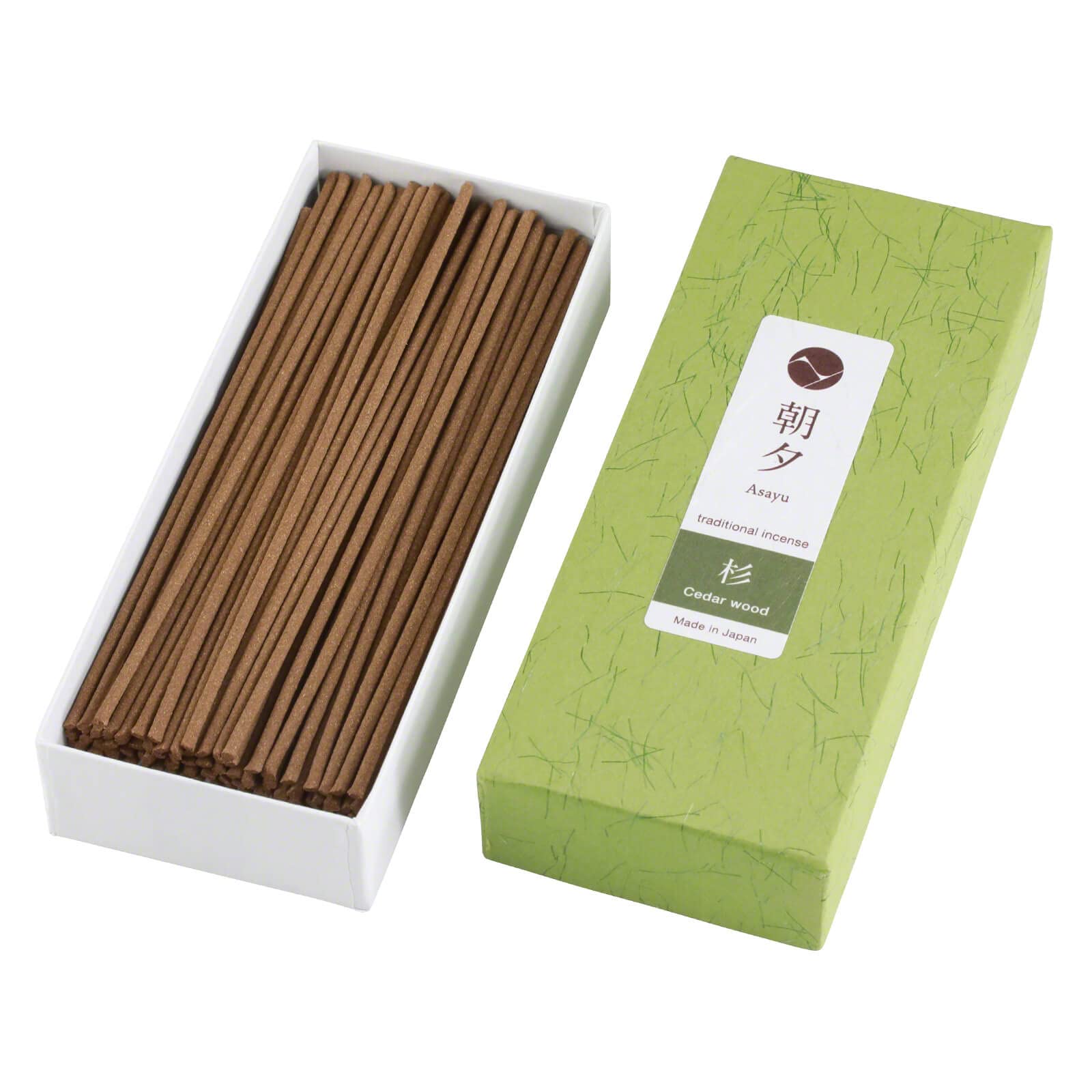 Asayu Japan Japanese Cedar Wood Traditional Incense Sticks Fragrance Scent - Ca. 80 Sticks, 40Gr - Made In Japan - For Evening Meditation, Relax Or Yoga
