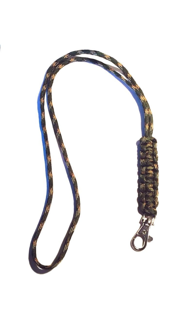 Dog Whistle Lanyard with Cobra Stitch Design 3mm in Woodland Camo DPM