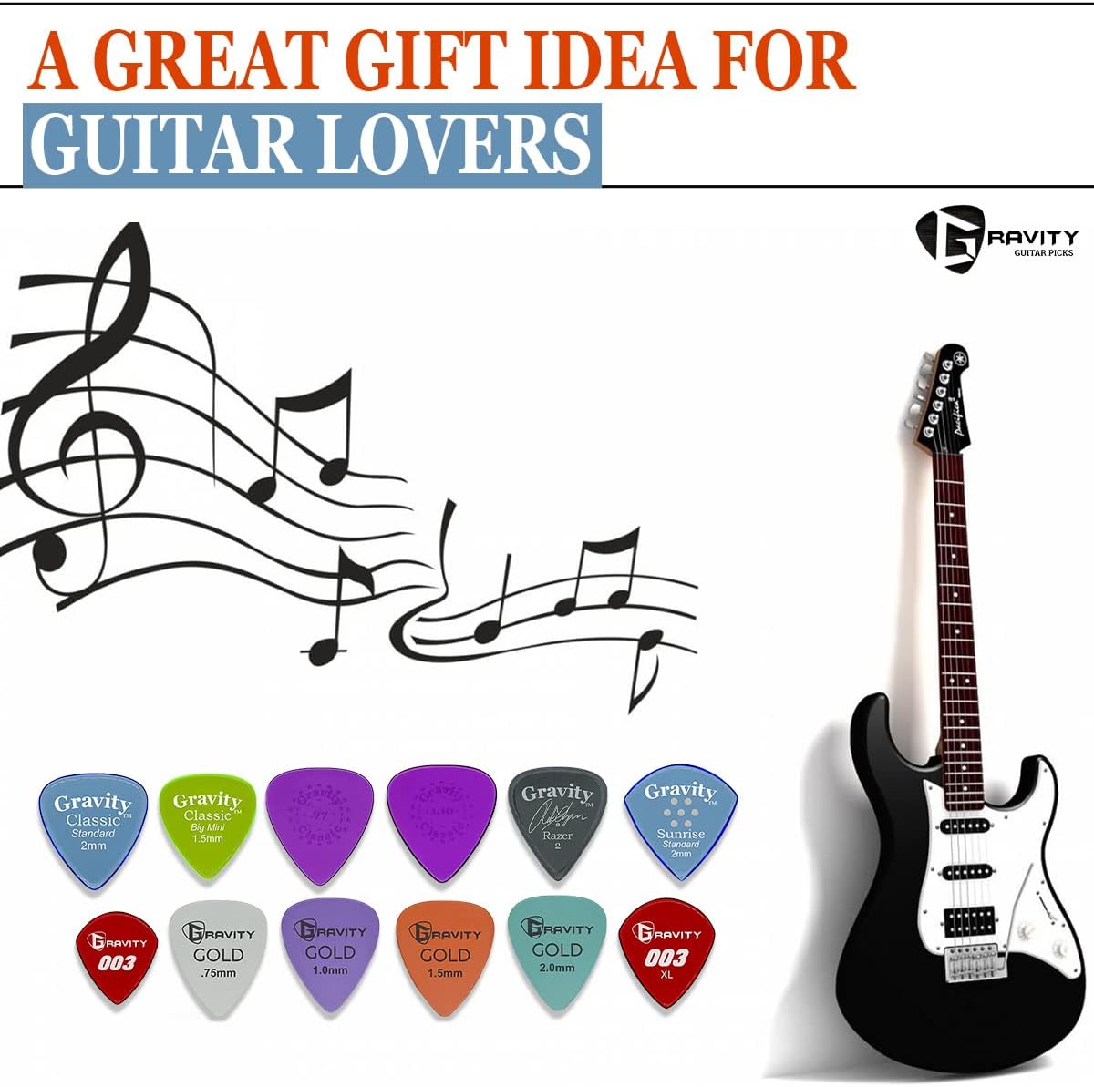 Gravity Acrylic Variety Pack Guitar Picks - Polished Bevels, Brighter, Louder Sound & Tighter Grip - Available in Different Packs - Made in the USA