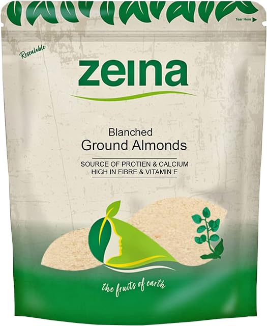 Zeina Blanched Ground Almonds (1Kg) - Almond Flour Naturally Contains Iron, Protein and Fibre for Healthy Cooking, Baking, Smoothies, Paleo and Keto Diets - Gluten-Free and Vegan Approved