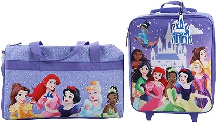 Disney Princess Castle & Princesses 3-Piece Youth Duffle Bag Travel Set With Pilot Case & Luggage Tag