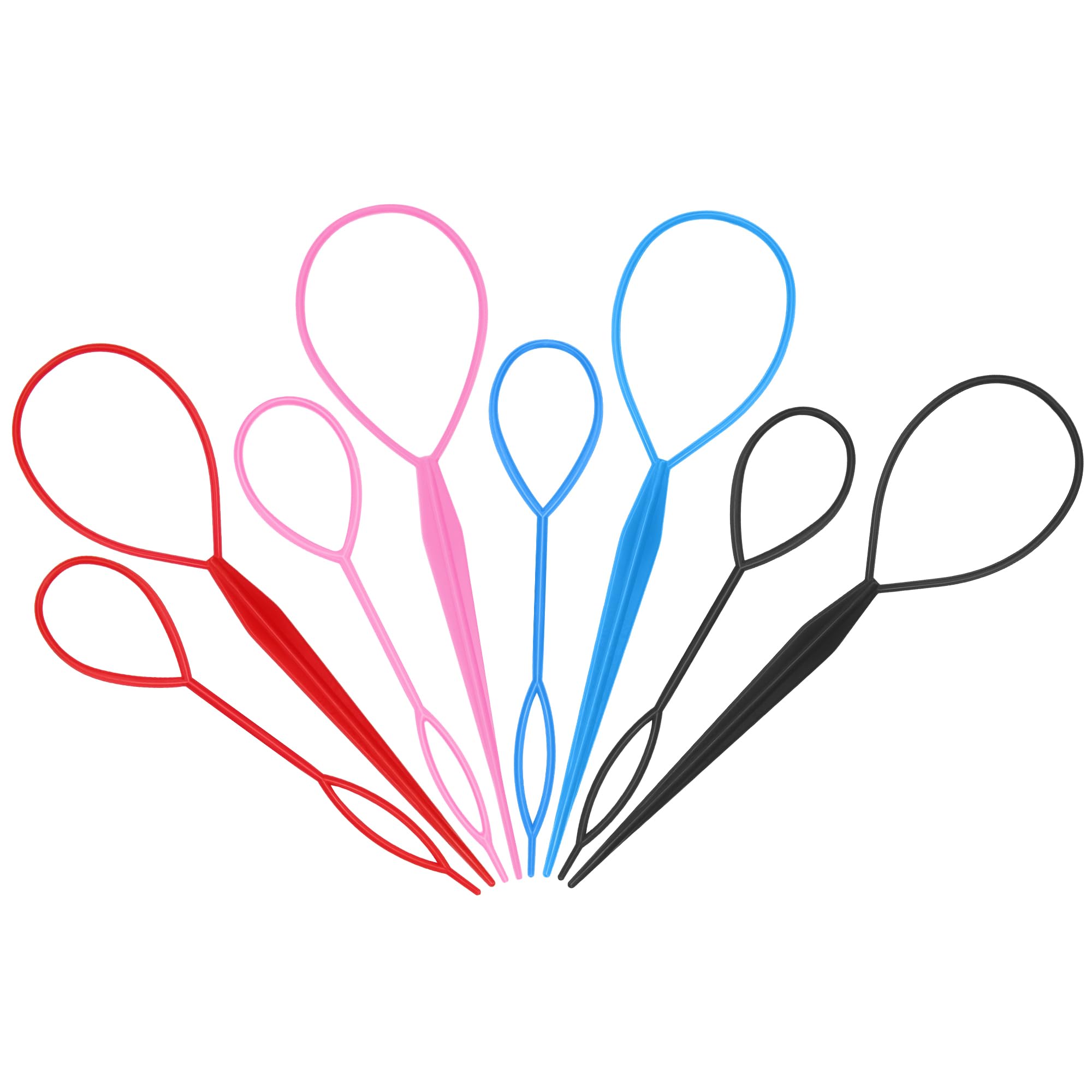 AHIER 8Pcs Hair Accessory Kit - Topsy Tail Ponytail Maker, French Braid Tool, Hair Braid Accessories, and 4 Color Hair Loops