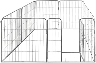 Recinto Gabbia Cuccioli Grande per Cani Roditori Animali Pieghevole 3 Taglias Disponibile 8,16 o 24 Parti Argento Petigi, Dimensioni (L x A):80 x 80 cm (8x)