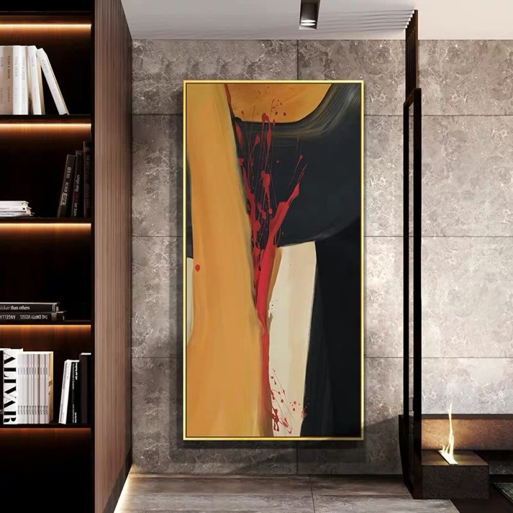 Hand Painted Oil Painting,Hand-Painted Abstract Orange Light Luxury Art Oil Painting On Canvas Living Room Restaurant Porch Modern Decor Wall Art Picture No Frame,40X80Cm(16X32Inch)