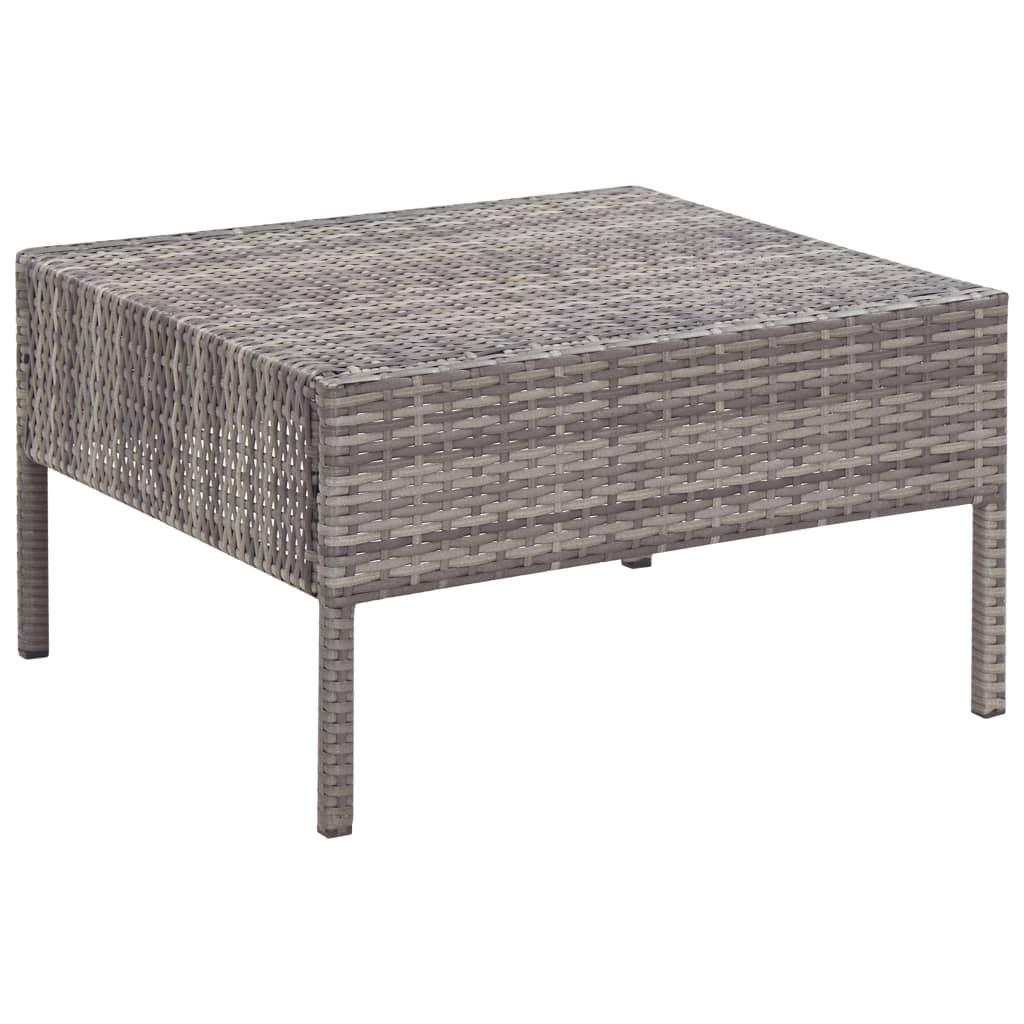 Set da giardino per esterni Set da giardino per il tempo liberoSet Divani da Giardino 5 pz con Cuscini in Polyrattan GrigioPer terrazza, balcone, giardino, spiaggia
