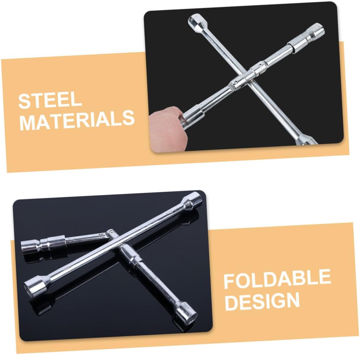 Lug Wrench for Suvs and Trucks Folding Tire Tool Construction Ergonomic Design for Easy Portable Tire Repair