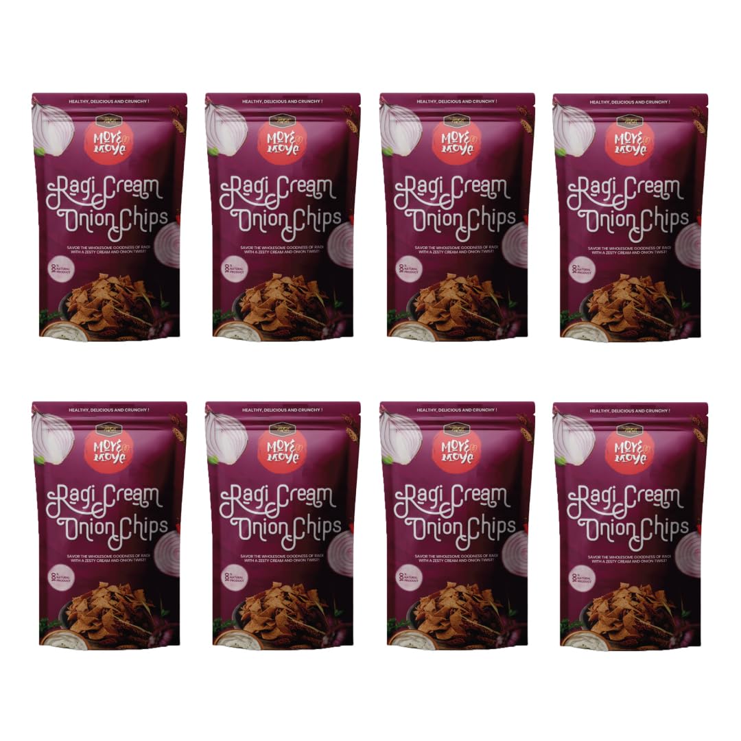 MOYE MOYE Ragi Chips 30g (Pack of 8) | Roasted, Non-Fried | Healthy Snacks | 100% Vegetarian | Party Snacks No Palm Oil, No Maida Goodness,Rich in Fibre, Zero Cholestrol, Gluten Free