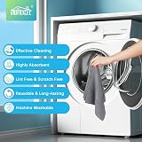 HOMEXCEL 100PCS Grey Microfibre Cleaning Cloths Towels Rags, 11.5x11.5 Inch - 7