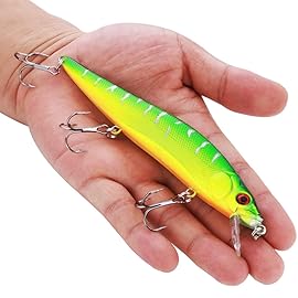 Sougayilang 10PCS Fishing Lures Hard Bait Minnow Crankbait with Treble Hook Life-Like Swimbait Fishing Bait Deep Diver Lure Sinking Lure for Bass Trout Walleye Redfish Speckled Trout