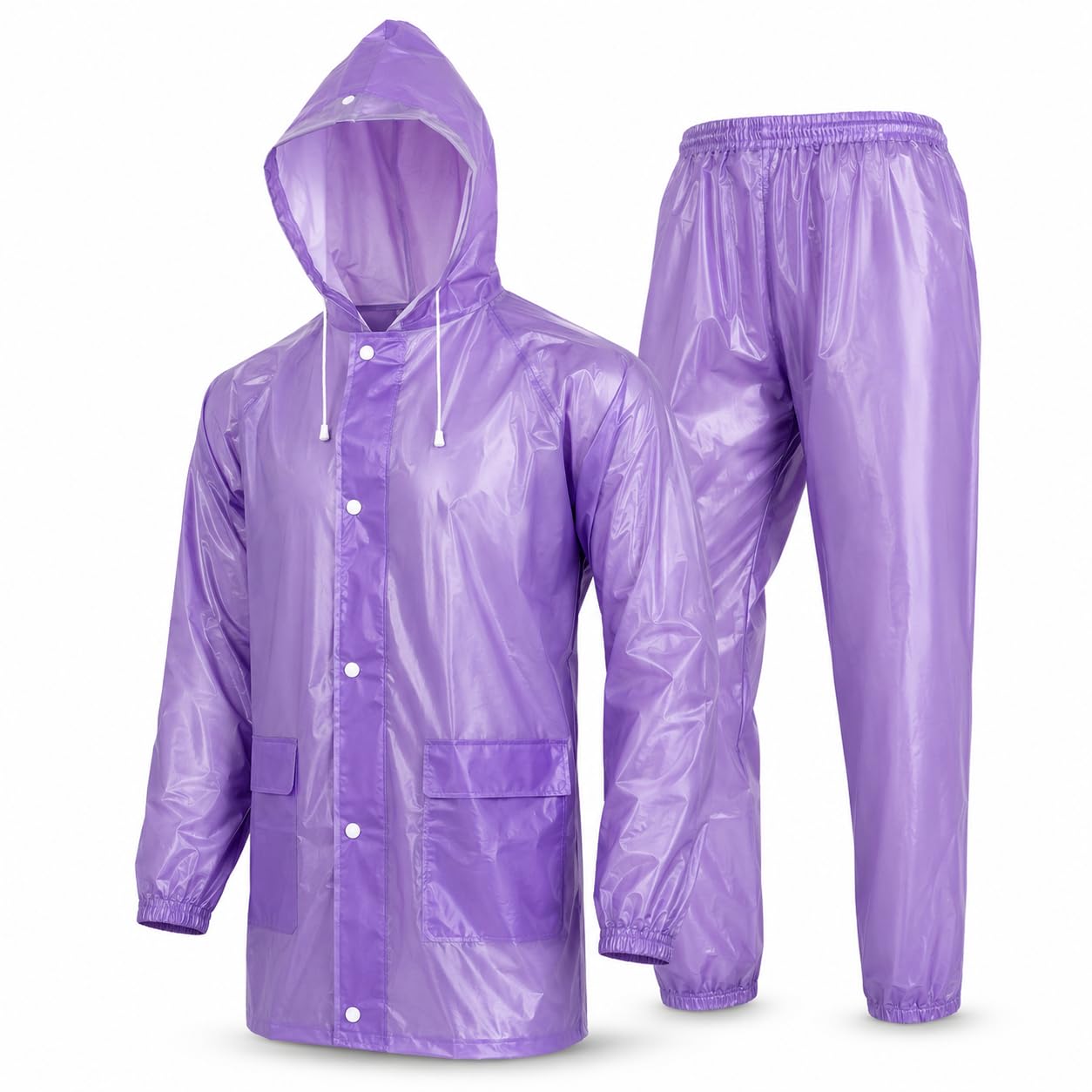 { 2026 Brings 5 Years WARRANTY ) Rain Suit for Men Waterproof Hooded Jacket & Pant Set XXL | Heavy Duty PVC Rainwear for Bike Riding, Travel, Outdoor Work, Windproof.-image-45