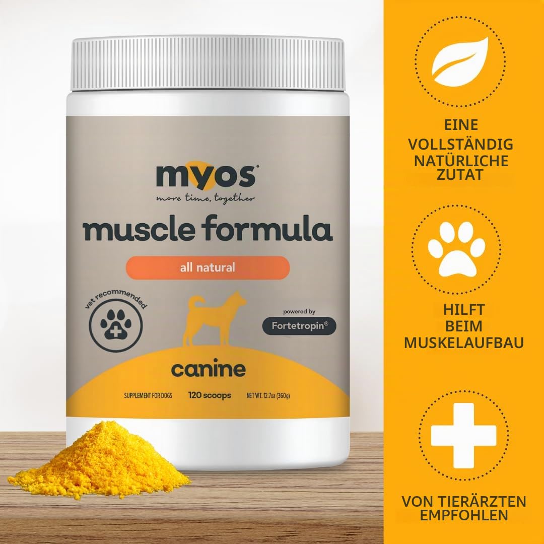 MYOS Canine Muscle Formula - All-Natural Muskelaufbau Supplement - Hilft Muskelverlust bei Hunden durch normales Altern zu reduzieren und verbessert die Erholung nach Verletzungen oder Operationen