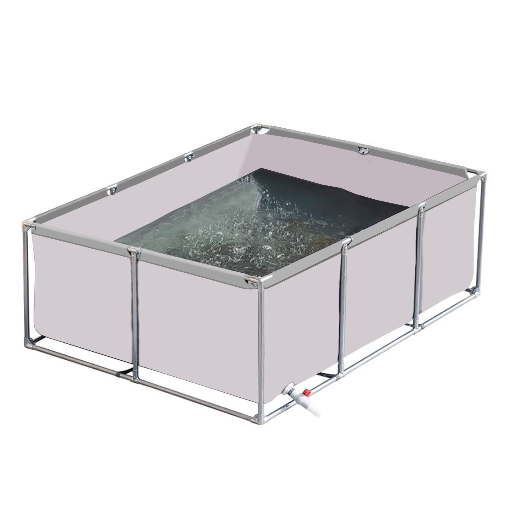 uofgcru Aquaculture Water Tank Cistern,Canvas Pond With Frame, Temporary Holding Viewing Canvas Fish Pond,Temporary Holding Tank For Saltwater Fish for Water Storage,White 1×1×0.9m(3.3×3.3×2.9ft)